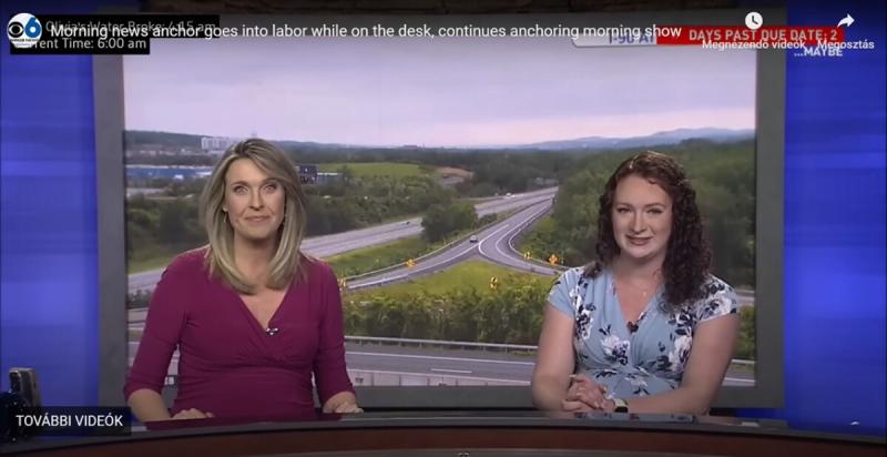A magzatvíz elfolyása után sem állt meg az élet: még a tévéhíradót is sikerült levezényelnie – VIDEÓ – Házipatika